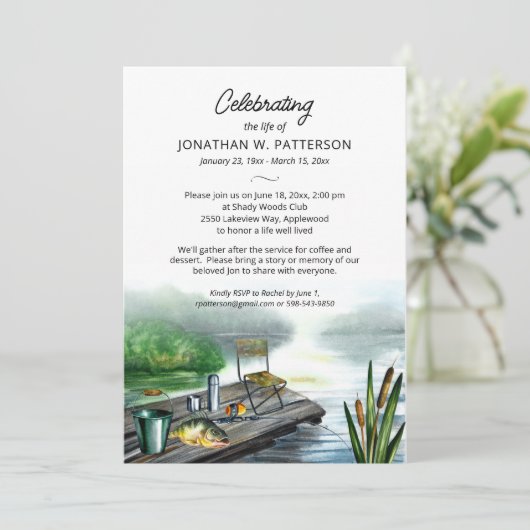 Viering van het leven, Gevist Vissersbegrafenis Kaart (Staand voorkant)