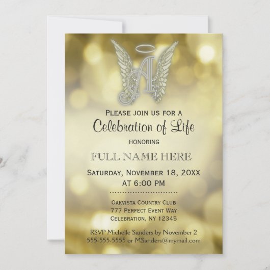 Viering van het leven - Gold Bokeh Kaart (Voorkant)