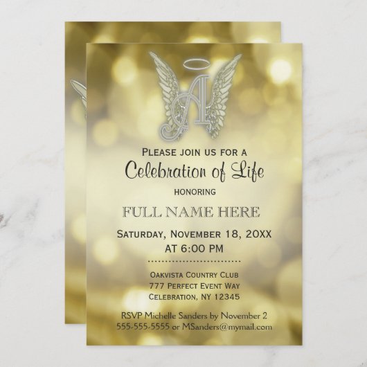 Viering van het leven - Gold Bokeh Kaart (Voorkant / Achterkant)