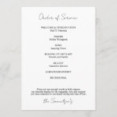 Viering van het leven Gold Order of Service Progra Programmakaart (Achterkant)