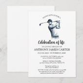 Viering van het Leven Golfer Golf Begrafenis Kaart (Voorkant / Achterkant)