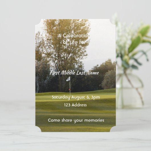 Viering van het leven Golfer Golfbaan Golfen Kaart (Staand voorkant)