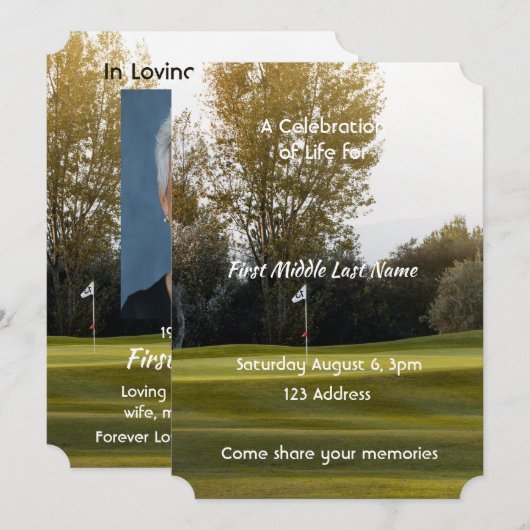 Viering van het leven Golfer Golfbaan Golfen Kaart (Voorkant / Achterkant)