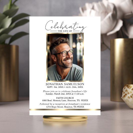 Viering van het leven Goud Dank u + GEDICHT Kaart