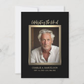 Viering van het Leven Goud Zwart FOTO Uitnodiging (Achterkant)