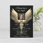 Viering van het Leven - Gouden Foto Memorial Kaart (Staand voorkant)