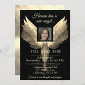 Viering van het Leven - Gouden Foto Memorial Kaart (Voorkant / Achterkant)