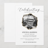 Viering van het leven | Goudgeometrisch Lijst Foto Kaart (Voorkant / Achterkant)