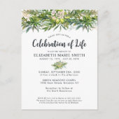 Viering van het leven groen chique begrafenis gede briefkaart (Voorkant)