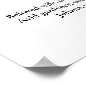 Viering van het leven Grote Foto Welkom Begrafenis Poster (Hoek)