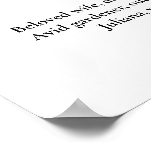 Viering van het leven Grote Foto Welkom Begrafenis Poster (Hoek)