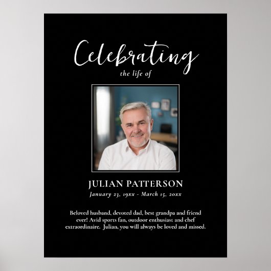 Viering van het leven Grote Foto Welkom Begrafenis Poster (Voorkant)