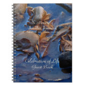 Viering van het Leven Guest Book, Leaves in Water Notitieboek (Voorkant)