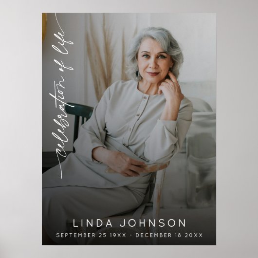 Viering van het leven Herdenking Foto begrafenis Poster (Voorkant)