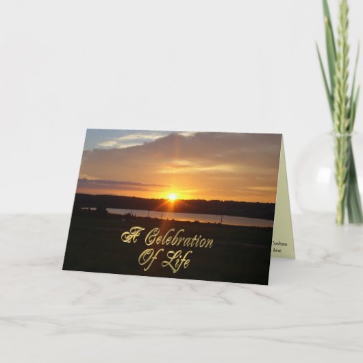 Viering van het leven herdenking uitnodiging Sunri (Voorkant)