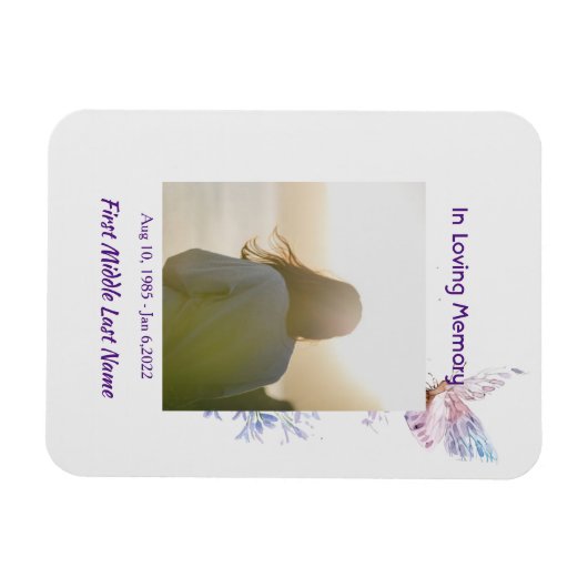 Viering van het leven herdenking vlinder magneet (Horizontaal)