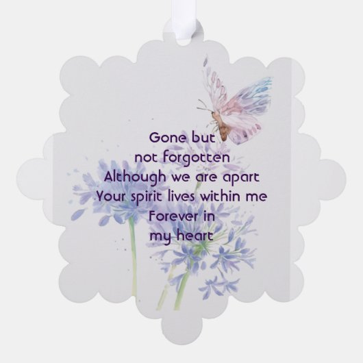 Viering van het leven herdenking vlinder ornament kaart (Achterkant)