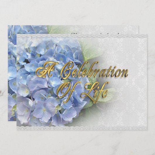 Viering van het leven Hydrangea en Kant Kaart (Voorkant / Achterkant)