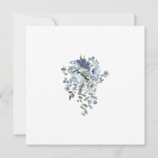 Viering van het leven in de mosterdblauw en witte kaart (Achterkant)