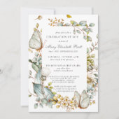 Viering van het leven in een blauw botanisch blauw kaart (Voorkant)