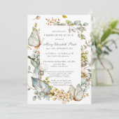 Viering van het leven in een blauw botanisch blauw kaart (Staand voorkant)