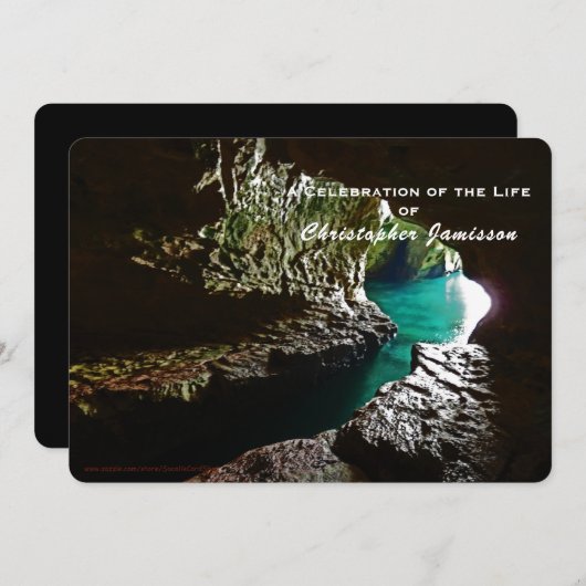 Viering van het leven in Turquoise Water Invitatio Kaart (Voorkant / Achterkant)