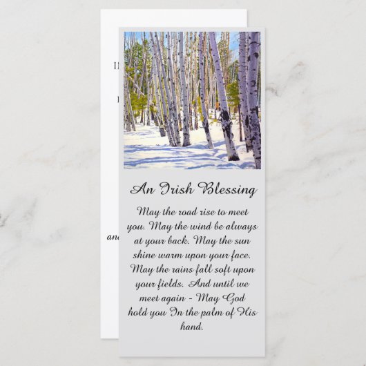 Viering van het leven Irish Blessing Sympathy Card (Voorkant / Achterkant)
