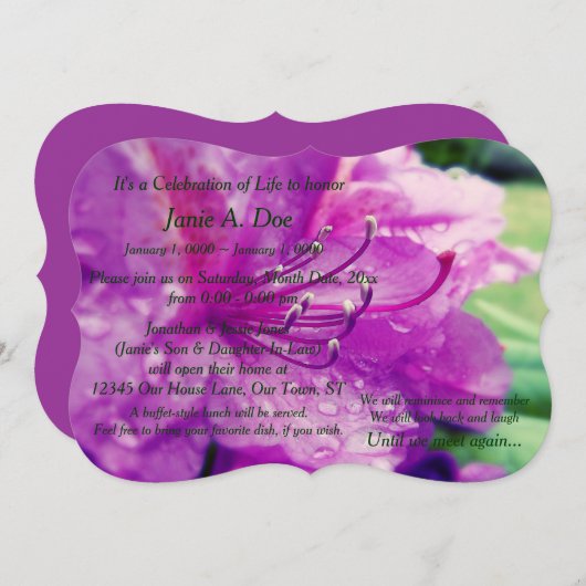 Viering van het leven kaart (Voorkant / Achterkant)