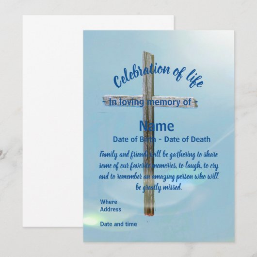 Viering van het leven kaart (Voorkant / Achterkant)