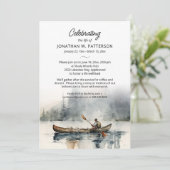 Viering van het leven, kanoën Gevist Begrafenis Kaart (Staand voorkant)