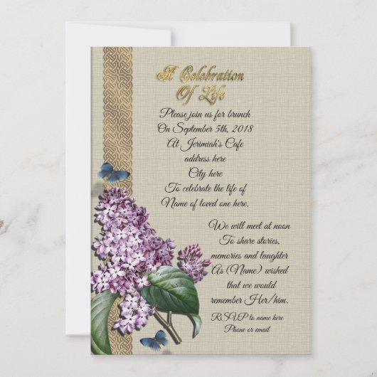 Viering van het leven Lilacs Kaart (Voorkant)