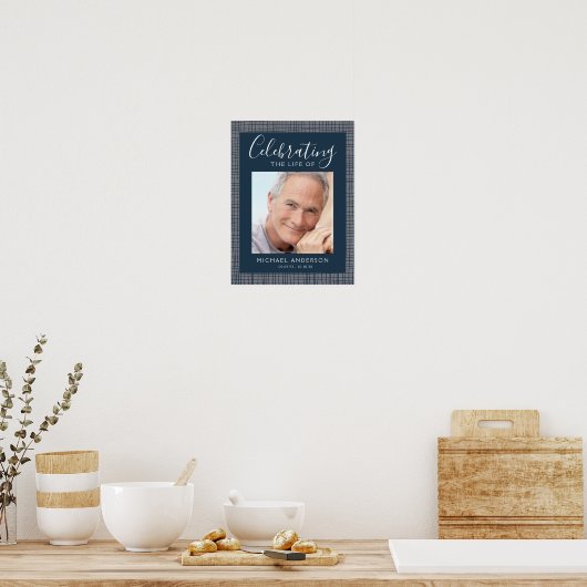 Viering van het Leven Mannelijk Rouw Welkom Bord Poster (Keuken)