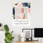 Viering van het Leven Marine Roze Bloem Foto Poster (Thuiskantoor)