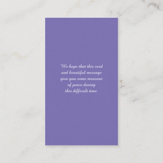 Viering van het Leven Meditatie Bereavement Kaart Visitekaartje (Achterkant)