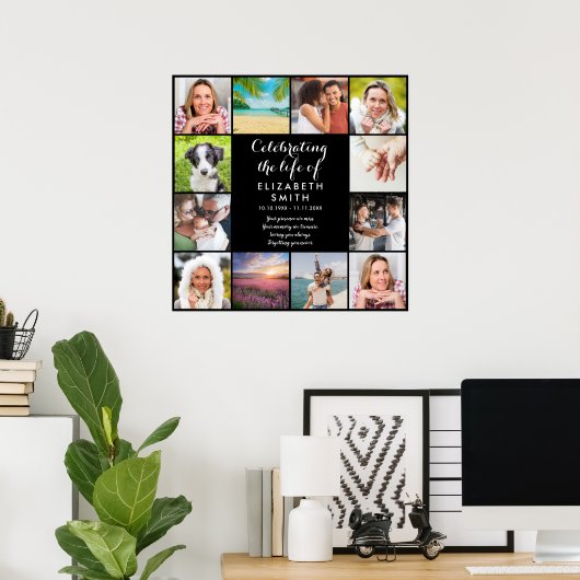 Viering van het Leven Memorial 12 Fotobord Poster (Thuiskantoor)