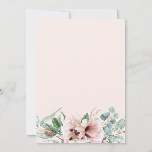 Viering van het leven Memorial Blush Pink Floral Kaart (Achterkant)