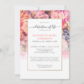 Viering van het leven Memorial Bright Floral Kaart (Voorkant)