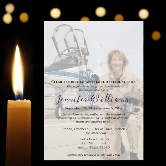 Viering van het leven Memorial Funeral Photo, Pilo Kaart