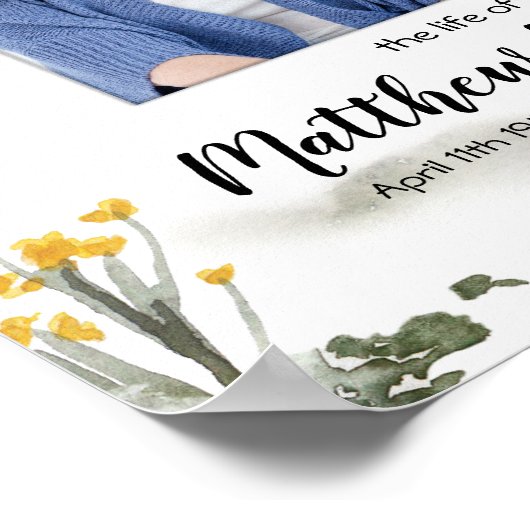 Viering van het leven Memorial Funeral Photo Poste Poster (Hoek)