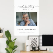Viering van het leven | Memorial Funeral Photo Poster (Thuiskantoor)