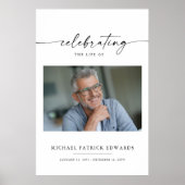 Viering van het leven | Memorial Funeral Photo Poster (Voorkant)
