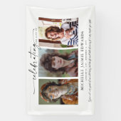 Viering van het leven | Memorial Funeral Photo Spandoek (Verticaal)