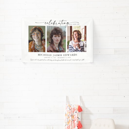 Viering van het leven | Memorial Funeral Photo Spandoek (Insitu)