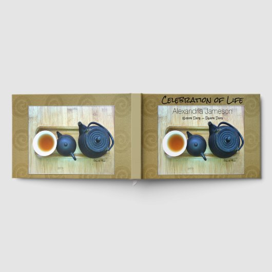 Viering van het leven Memorial Iron Tea Setting Gastenboek (Volledig)