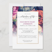 Viering van het leven Memorial Moody Floral Kaart (Voorkant)