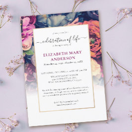 Viering van het leven Memorial Moody Floral Kaart