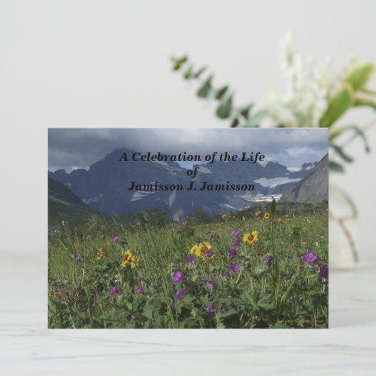 Viering van het leven Memorial Mountain Wildflower Kaart (Staand voorkant)