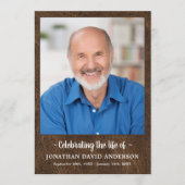 Viering van het Leven Memorial Photo Leather Funer Programmakaart (Voorkant)