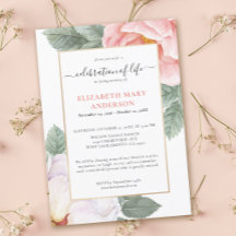 Viering van het leven Memorial Pink Botanical