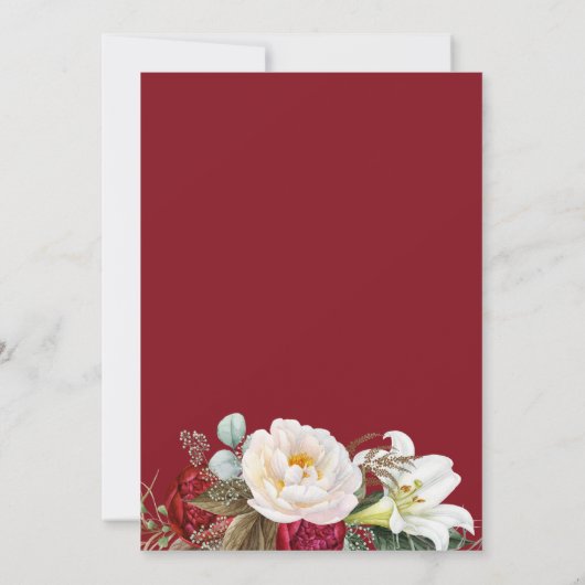 Viering van het leven Memorial Rood Wit Bloemen Kaart (Achterkant)